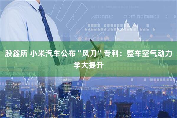 股鑫所 小米汽车公布“风刀”专利：整车空气动力学大提升