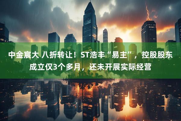 中金宸大 八折转让！ST浩丰“易主”，控股股东成立仅3个多月，还未开展实际经营
